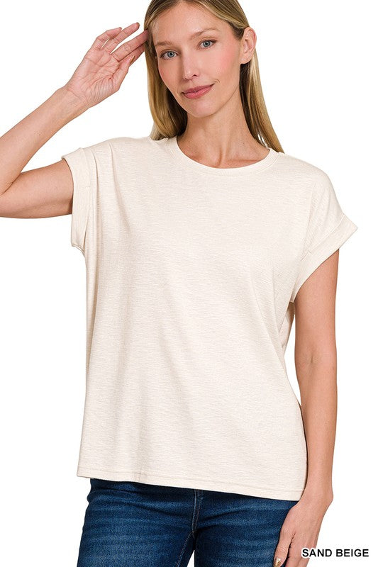 Camden Cotton Modal Slub Rolled Sleeve Tee – Best Selling Everyday Basic