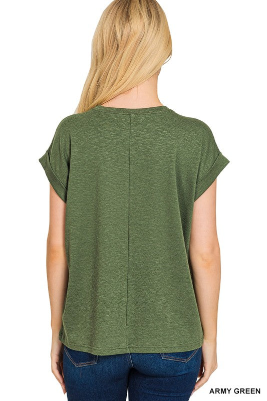 Camden Cotton Modal Slub Rolled Sleeve Tee – Best Selling Everyday Basic