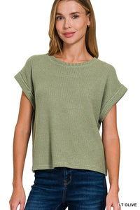 Amber Baby Waffle Knit Basic Crew Tee