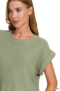 Amber Baby Waffle Knit Basic Crew Tee