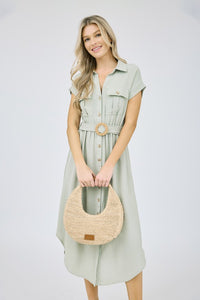 Celeste Collared Button Down Midi Dress