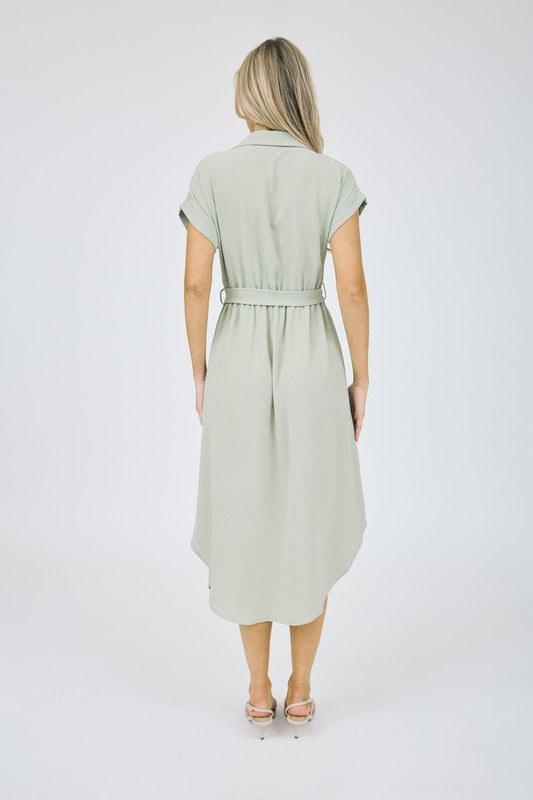 Celeste Collared Button Down Midi Dress