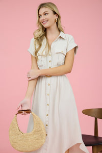 Celeste Collared Button Down Midi Dress