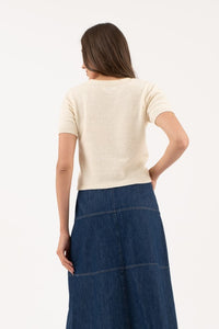 Becca Crew Neck Short Sleeve Knit Top