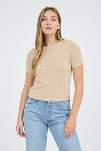 Becca Crew Neck Short Sleeve Knit Top