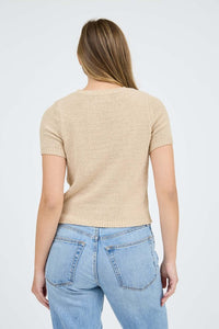 Becca Crew Neck Short Sleeve Knit Top