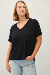 Jade Plus Size Comfort Fit Cotton Modal Basic V-Neck Tee