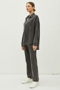 Haven Washed Denim Shirt Jacket – Oversized Soft Stretch Shacket (S–L)