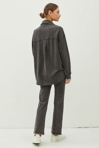 Haven Washed Denim Shirt Jacket – Oversized Soft Stretch Shacket (S–L)