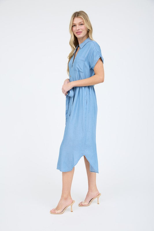 Izzy Chambray Midi Dress