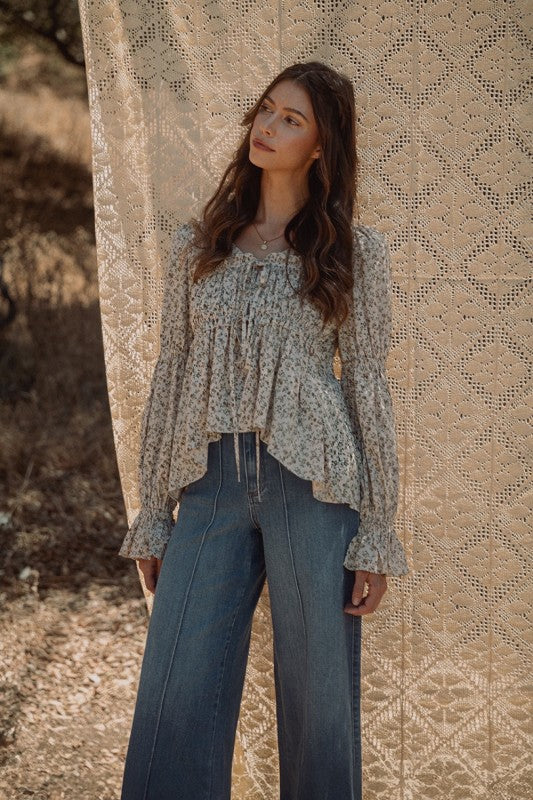 Marlo High Rise Wide Leg Jeans with Pin Tuck Detail – Medium or Dark Wash Stretch Denim