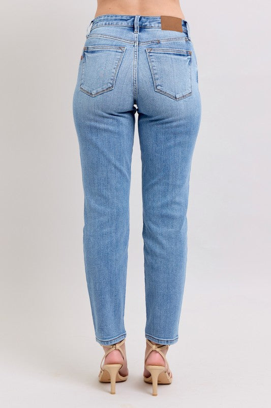 Judy Blue Vintage Wash Slim Fit Jeans – Cell Phone Pocket, Comfort Stretch