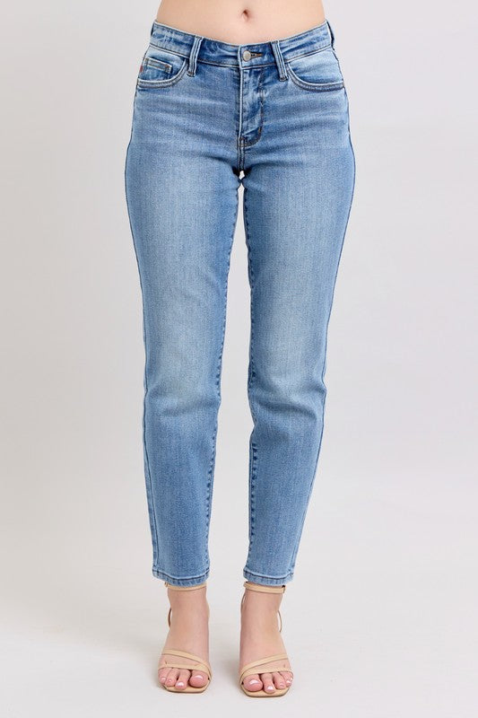 Judy Blue Vintage Wash Slim Fit Jeans – Cell Phone Pocket, Comfort Stretch