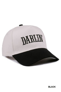 Darlin’ Two-Tone Embroidered Canvas Cap – Adjustable Baseball Hat