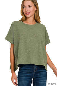 The Brinley Cotton Slub Boxy Tee – Relaxed Fit in Multiple Colors (S–3X)