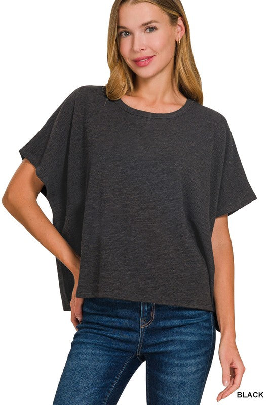 The Brinley Cotton Slub Boxy Tee – Relaxed Fit in Multiple Colors (S–3X)