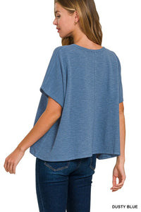 The Brinley Cotton Slub Boxy Tee – Relaxed Fit in Multiple Colors (S–3X)