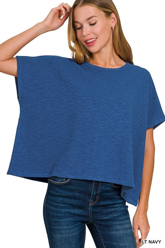 The Brinley Cotton Slub Boxy Tee – Relaxed Fit in Multiple Colors (S–3X)