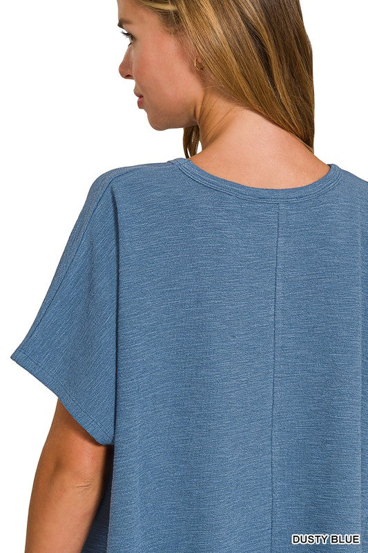 The Brinley Cotton Slub Boxy Tee – Relaxed Fit in Multiple Colors (S–3X)