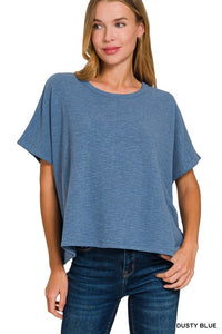The Brinley Cotton Slub Boxy Tee – Relaxed Fit in Multiple Colors (S–3X)
