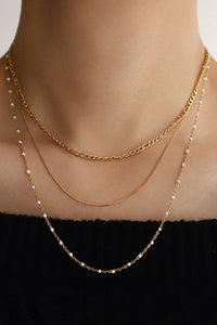 The Ardenne Layered Dainty Chain Necklace – 18K Gold Dipped Waterproof Stainless Steel Necklace