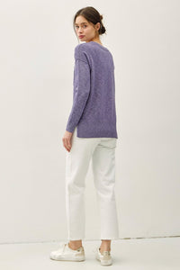 Delaney Slub Knit Pocket Sweater – Oversized Crewneck Pullover Top