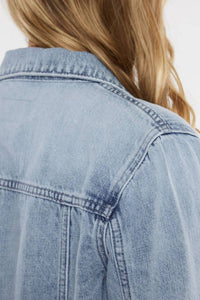 Maggie Peplum Denim Jacket | Classic Fit Light Stone Wash