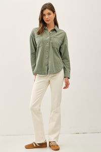 Haven Washed Denim Shirt Jacket – Oversized Soft Stretch Shacket (S–L)