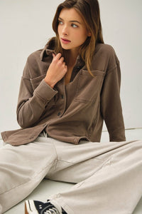 Haven Washed Denim Shirt Jacket – Oversized Soft Stretch Shacket (S–L)