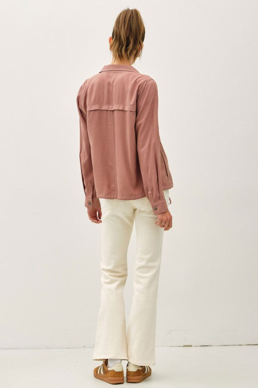 Callahan Tencel Utility Jacket – Dusty Rose