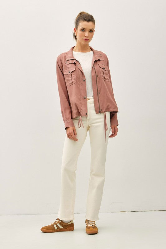 Callahan Tencel Utility Jacket – Dusty Rose