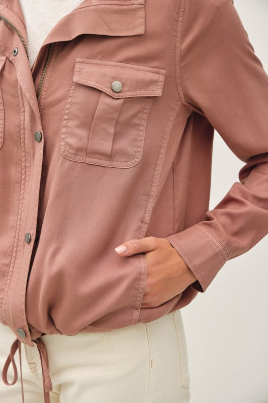 Callahan Tencel Utility Jacket – Dusty Rose