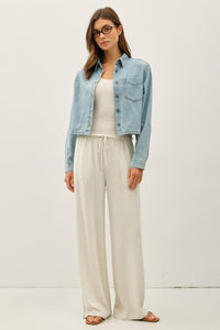 "Lennox Cropped Denim Shirt Jacket – Boxy Fit Button-Up (S–L)