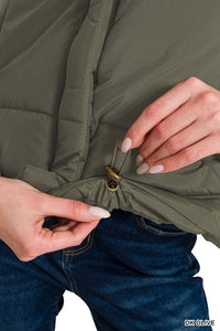 Oakley High Neck Puffer Vest – Fall Layering Essential in Red, Brown, Sand Beige & Dark Olive