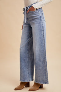 Emery Tie-Waist Wide Leg Jeans – High Rise Stretch Denim | Northern Belle Boutique