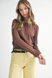 Willa Button-Up Cropped Cardigan: – Classic Ribbed Trim Knit