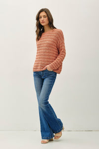 The Elowen Textured Stripe Lightweight Sweater