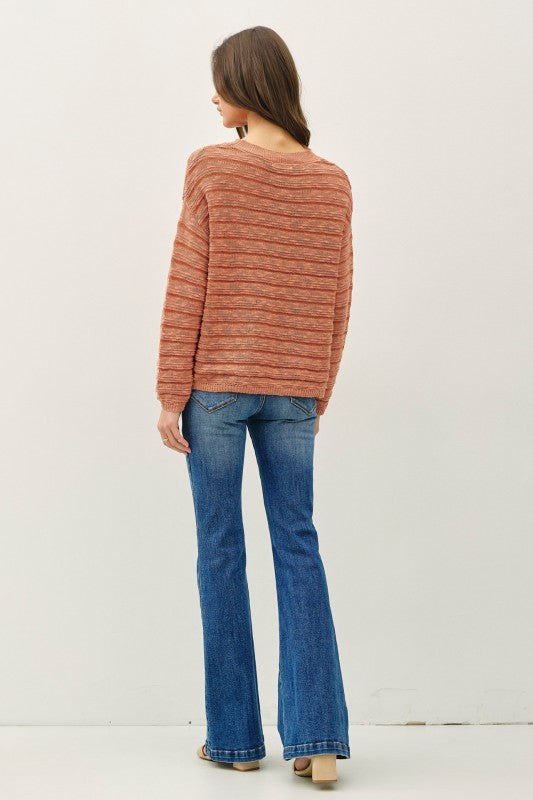 The Elowen Textured Stripe Lightweight Sweater