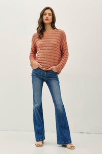 The Elowen Textured Stripe Lightweight Sweater