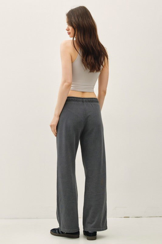 Dakota Soft Washed Wide Leg Lounge Pants – Spruce & Charcoal