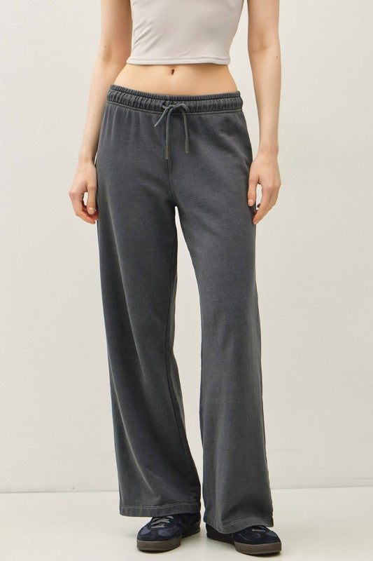 Dakota Soft Washed Wide Leg Lounge Pants – Spruce & Charcoal