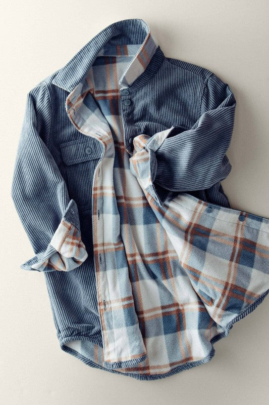 The Aspen Reversible Corduroy Plaid Shacket – Cozy Two-in-One Winter Layer