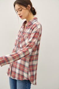 Whitney Classic Plaid Button-Down Shirt – Oversized Ultra-Soft Flannel (S–L)
