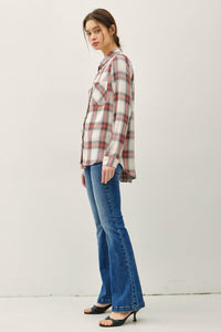 Savannah Relaxed Fit Plaid Button Down Shirt – Ultra Soft Rayon Flannel, Oversized Fall Top