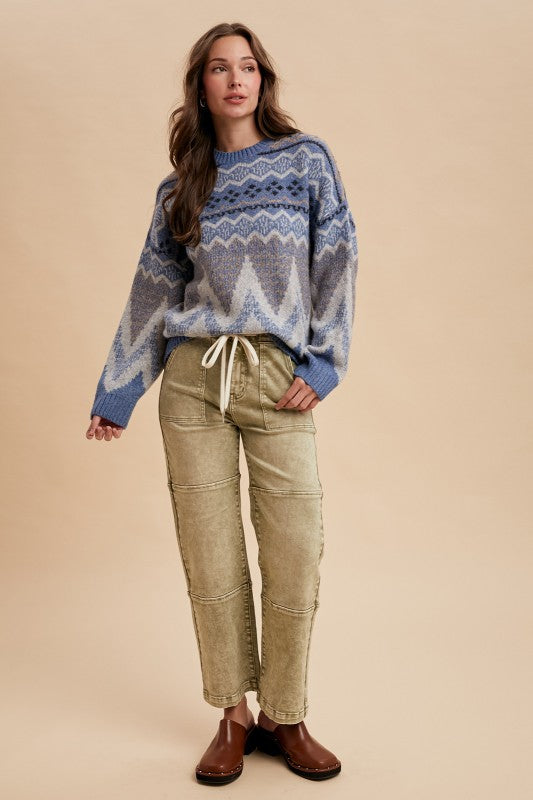 Talia Mineral Wash Utility Jeans – Stretch Denim Straight Wide Leg with Patch Panels | Northern Belle Boutique