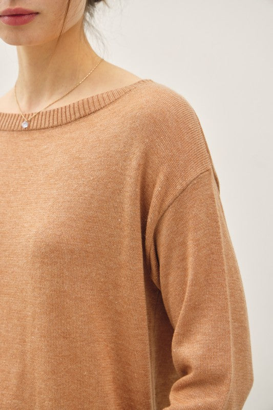 Claire Boat Neck Wool Blend Sweater – Ultra Soft Lightweight Pullover