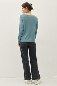 Claire Boat Neck Wool Blend Sweater – Ultra Soft Lightweight Pullover