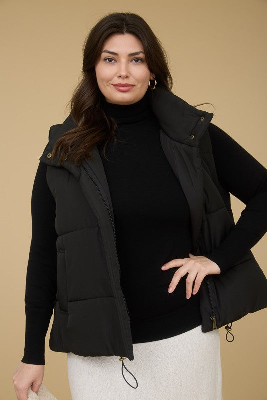 Cedar Trail Zip-Up PLUS SIZE Puffer Vest – Cozy Cold Weather Essential 1X, 2X, 3X