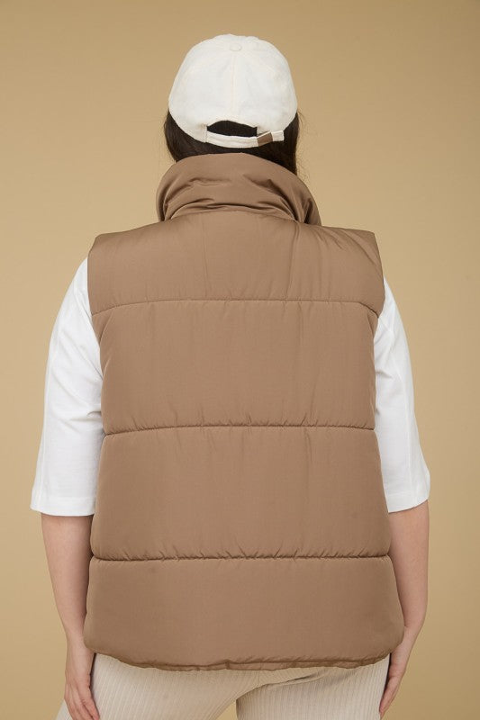 Cedar Trail Zip-Up PLUS SIZE Puffer Vest – Cozy Cold Weather Essential 1X, 2X, 3X