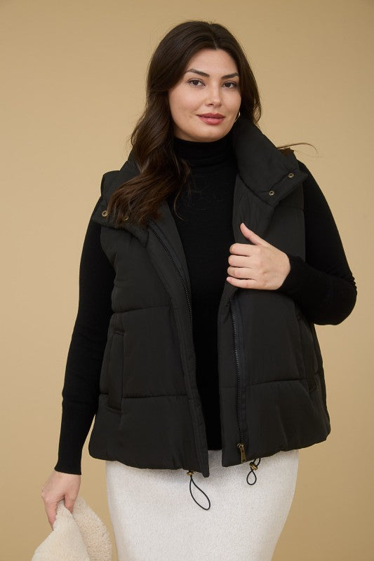 Cedar Trail Zip-Up PLUS SIZE Puffer Vest – Cozy Cold Weather Essential 1X, 2X, 3X